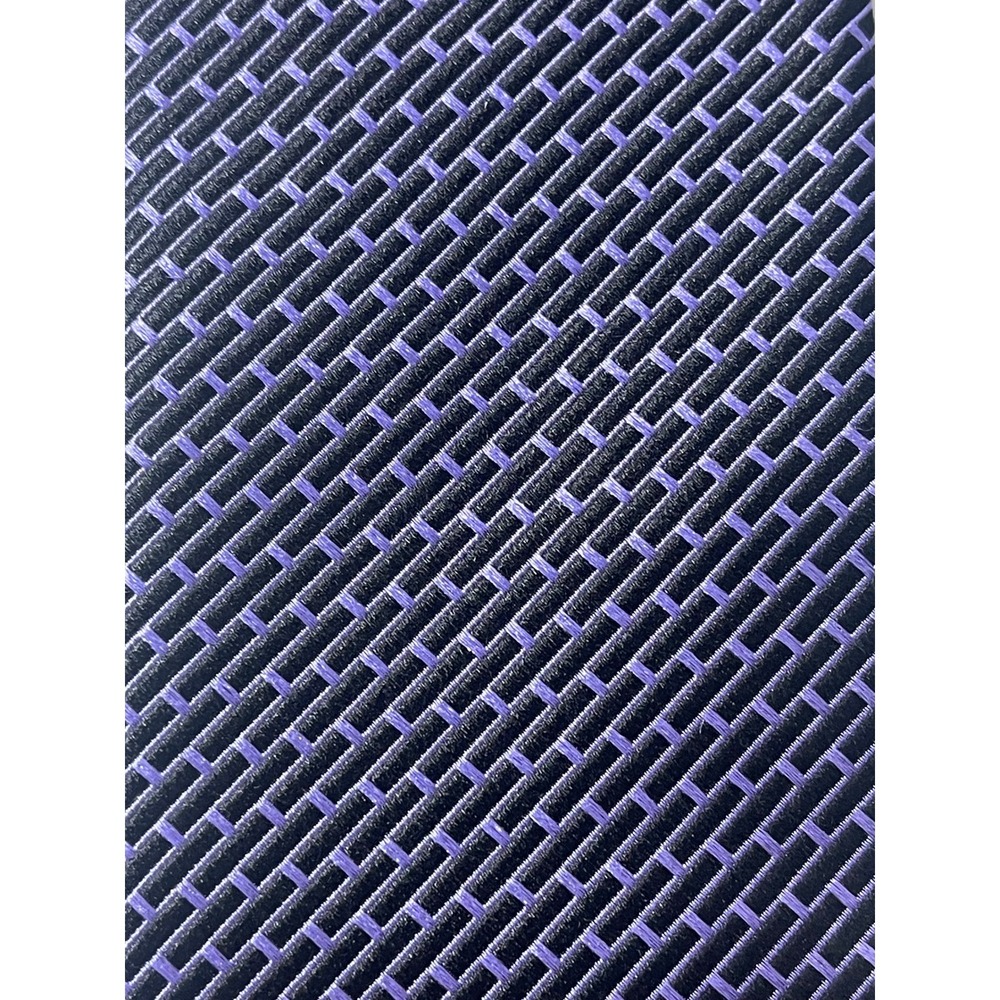Murano Men's Silk Tie Geometric Pattern Purple Black Tailored in‎ USA